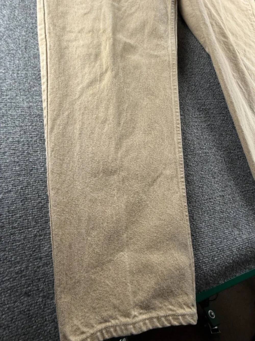 VTG Levi’s 550 Orange Tab Beige Denim Jeans Relaxed Fit Tapered Leg ACTL 39X32